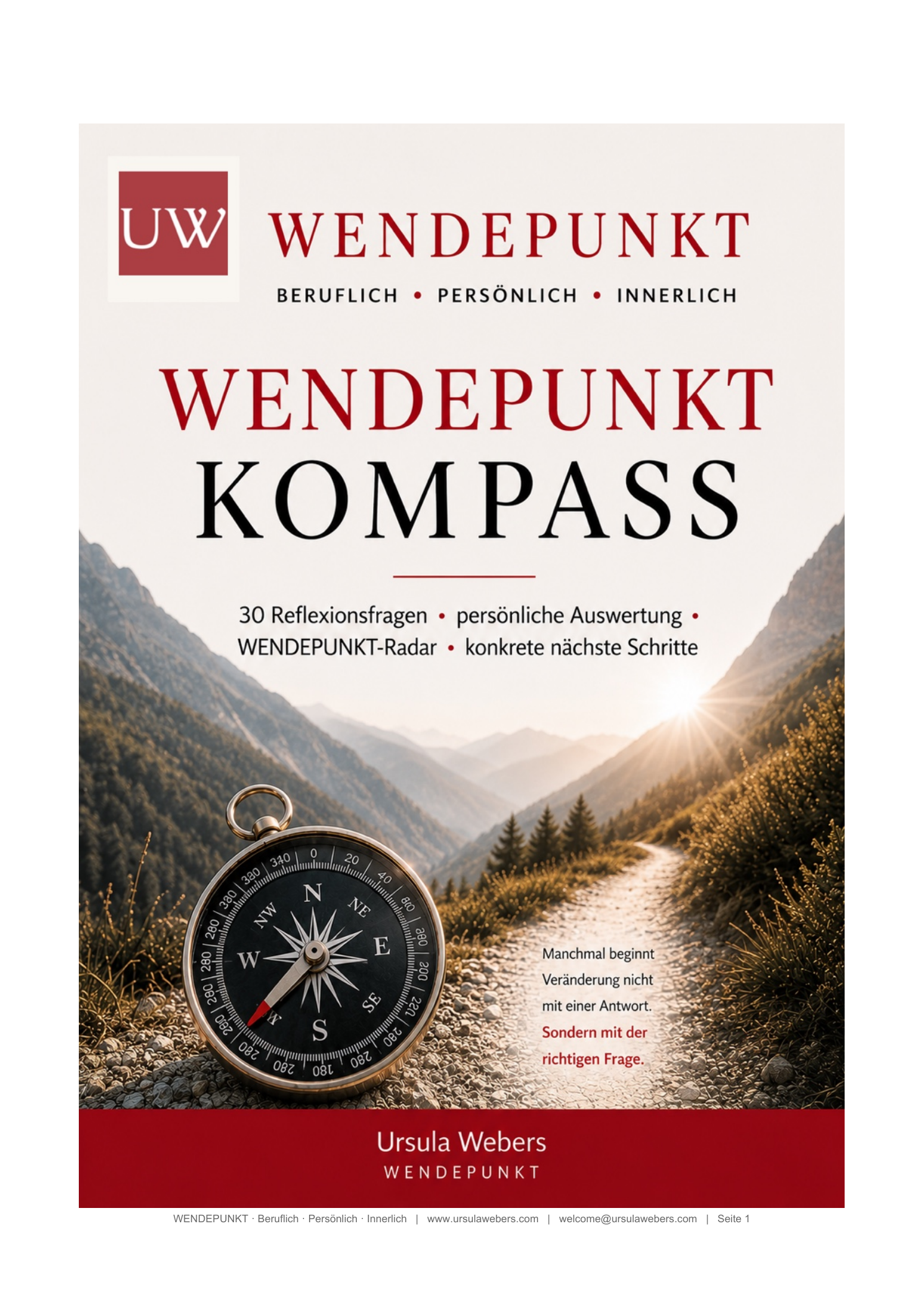 Cover des WENDEPUNKT-KOMPASSES mit 30 Reflexionsfragen